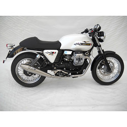 Uitlaat Moto Guzzi V7 Cafe Racer / Cafe Classic, RVS, slip on 2-2, E-Marked, + Cat.