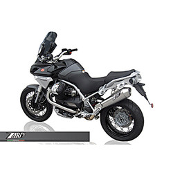 Uitlaat Moto Guzzi Stelvio 1200, -10, RVS, slip on, E-keur, + Cat.