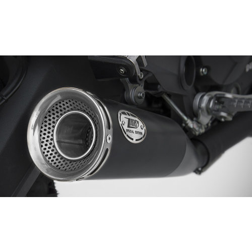 Zard Endtopf Zuma Ducati Scrambler 800 17-, Edelstahl Schwarz, Slip-On E-Markiert, Euro 4