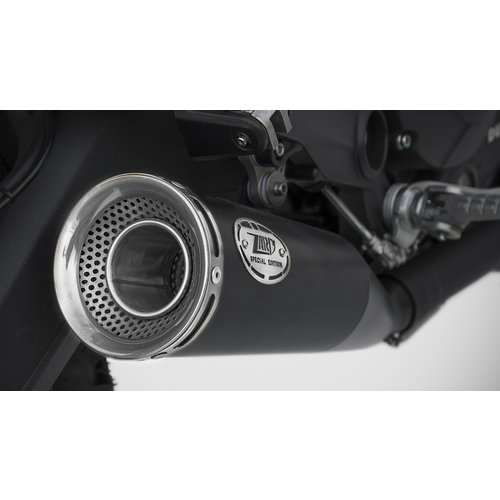 Zard Endtopf Zuma Ducati Scrambler 800 17-, roestvrij zwart, slip-on E-gemarkeerd, Euro 4