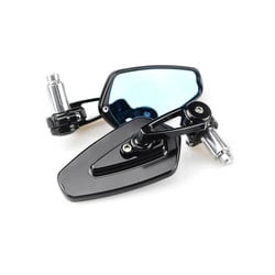 Set Modern Bar End Mirrors Black