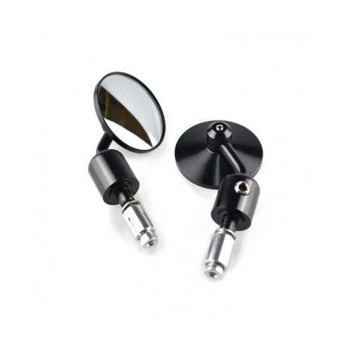 Pair of Black Billet Bar End Mirrors