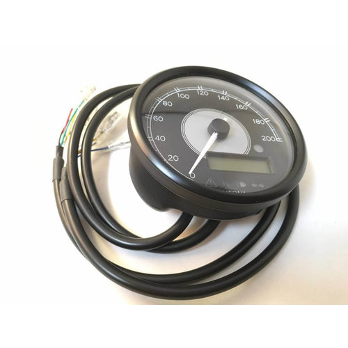 Daytona Velona 80mm Tachometer & Drehzahlmesser in Schwarz mit 200km/h Skala, 0-20.000 U/min, Voltmeter und ECE-Zulassung