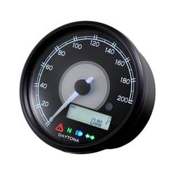 Velona Tachometer & Drehzahlmesser 80mm Schwarz 200km/h