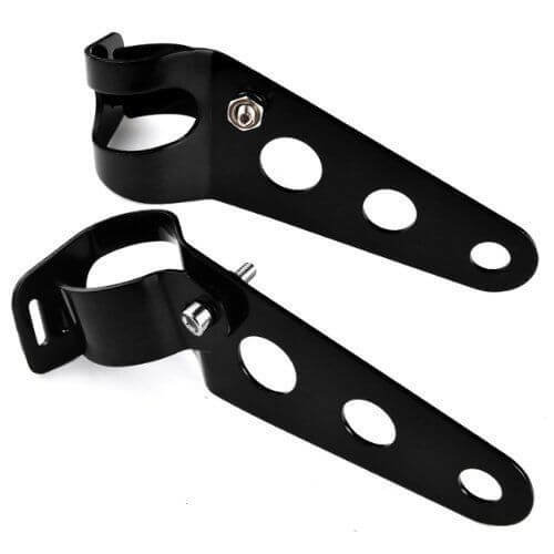Emgo Cafe Racer Retro Zwarte Koplampbeugels (Vorkoren) voor 30-38 mm Voorvorken