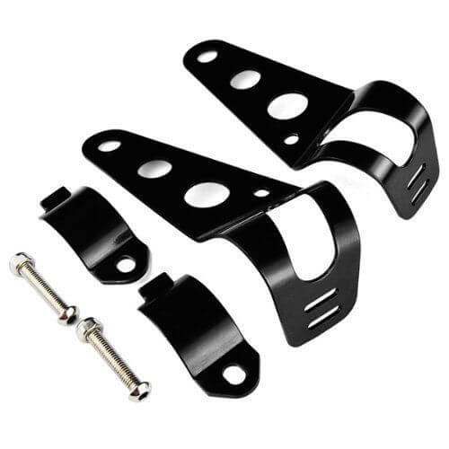 Emgo Supports de Phare Cafe Racer Retro Noir (Oreilles de Fourche) pour Fourches Avant 30-38 mm