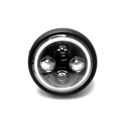 Optique Moto Full LED Chromé pour phare rond 7 pouces -Type 4