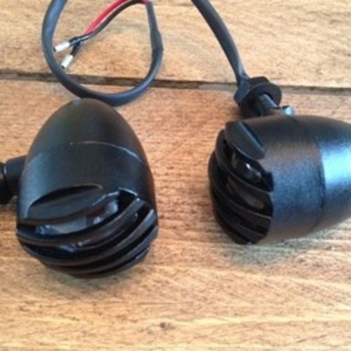 Set Flat Black Steampunk Turn Signals