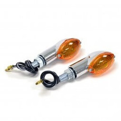 Pair of Chrome Mini Cat Eye Turn Signals | M10