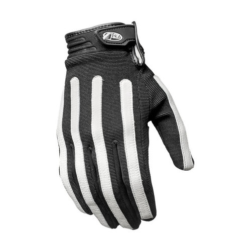 Roland Sands Strand Textile Gloves | Black, White