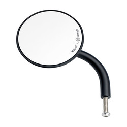 Utility Round Mirror Short Stem Ece Approved - Black