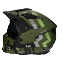 Casque Streetfighter SV Skull Matt Green-(Choose Size)