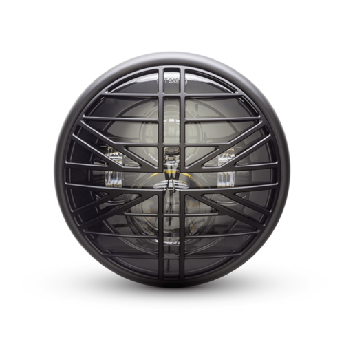 Projecteur à LED 7 " avec multiprojecteur noir mat et grille Union Jack