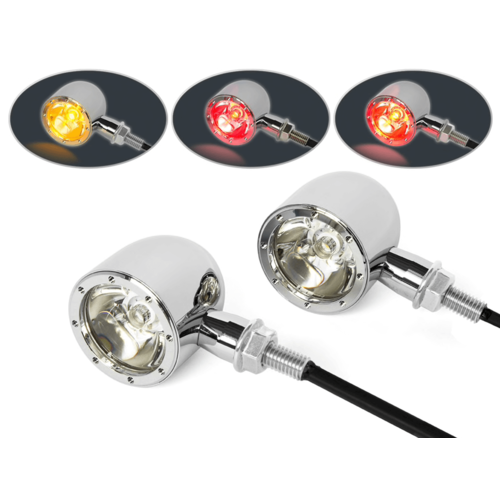 CNC CREE LED / clignotants arrière intégrés - Chrome