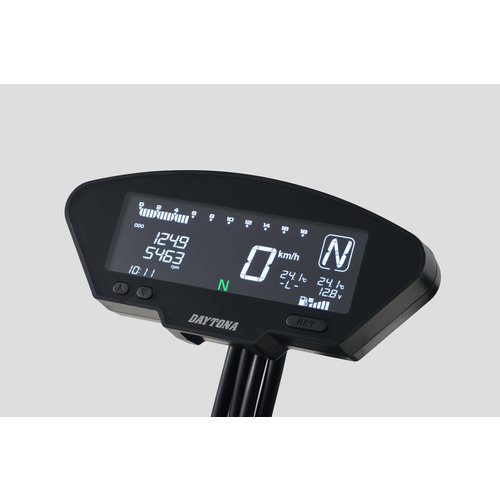 Daytona Compteur multifonction Speedo/Tacho ABS Matte Black avec écran LCD, compte-tours et voltmètre