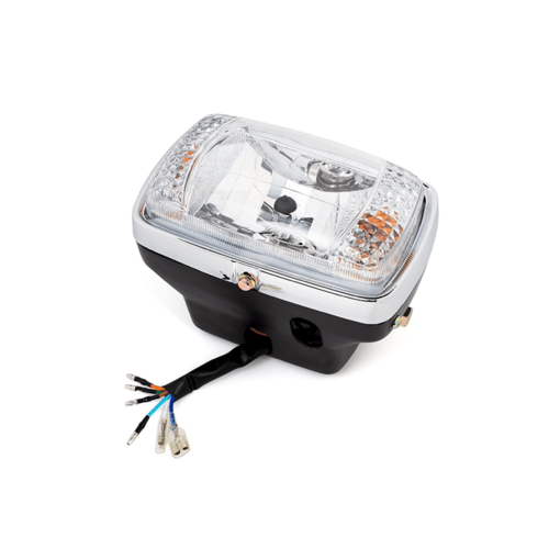 7 "Zwart & Chrome universele rechthoekige koplamp + richtingaanwijzers - Emark