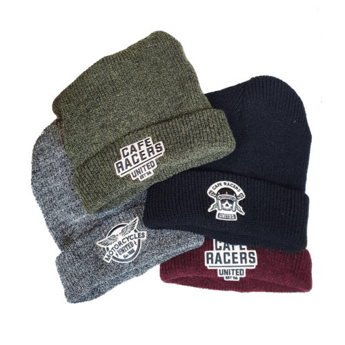 MCU Caferacers United Beanie v2 Grau (Design auswählen)