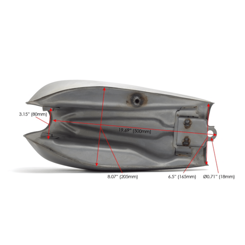 Classic Style Universal Unpainted 9L Fuel Tank