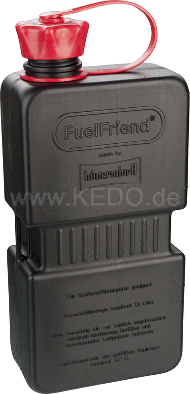 FuelFriend®-PLUS CLEAR Tanica Trasparente 1 Litro – Perfetta Per Moto, Auto, Benzina, Diesel E AdBlue – Qualità Tedesca Con Tubo E Serratura