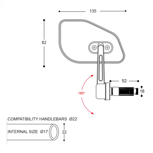 Barracuda Universele SKIN-Z BAR END B-LUX Spiegels | Paar