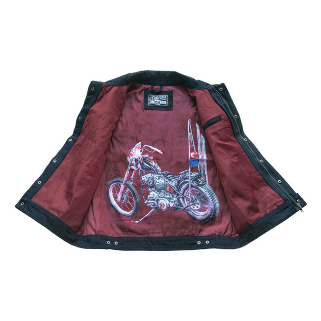 13 1/2 Rain Splitter Vest | Black Denim - CafeRacerWebshop.com