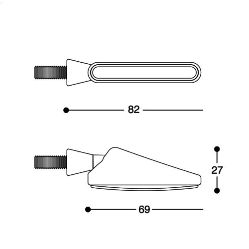 Barracuda Indicadores Universales SQB-Led Basic | Negro