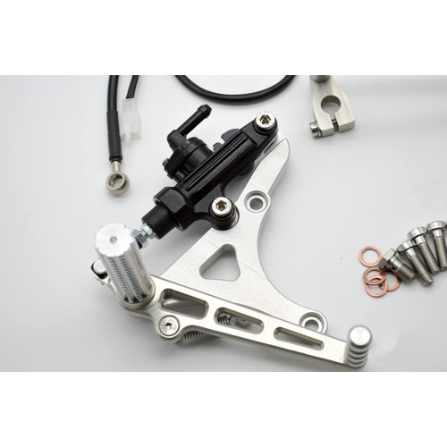 Dixerparts Juegos Traseros Reposapiés Conductor Delantero para BMW K100/K75/K1100 Cafe Racer | Corto, Plata