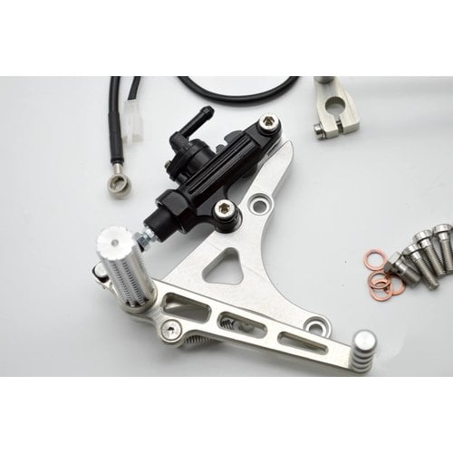 Dixerparts Rear Sets Driver’s Footrest Front for BMW K100/K75/K1100 Cafe Racer | Short, Silver