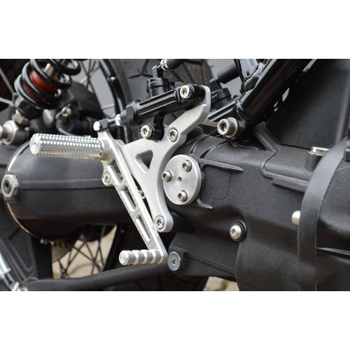 Dixerparts Achtersets Voetsteun voor BMW K100/K75/K1100 Cafe Racer | Kort, zilver