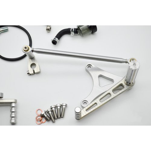 Dixerparts Achtersets Voetsteun voor BMW K100/K75/K1100 Cafe Racer | Kort, zilver