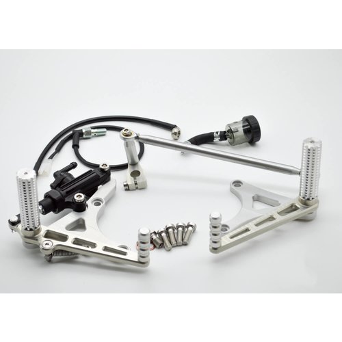 Dixerparts Pedane Pedane Pilota Anteriore per BMW K100/K75/K1100 Cafe Racer | Corto, Argento