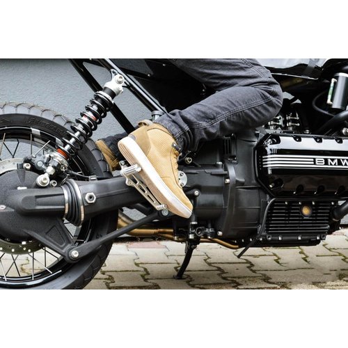 Dixerparts Juegos delanteros de Reposapiés de Conductor MODEL - 1 (Largo) para BMW K100/K75/K1100 Cafe Racer Scrambler | Plata