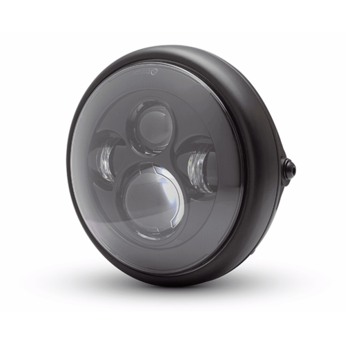 7" Universal Metal Shorty LED Headlight Matte black