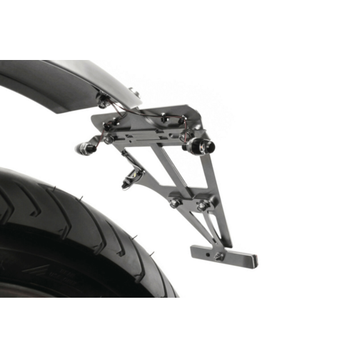 License plate holder Base plate with license plate illumination and mounting material