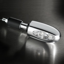 BL 1000 LED Knipperlicht met Helder Glas | Chroom