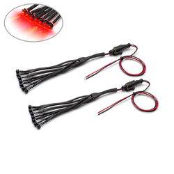 Juego de Luces Auxiliares LED para Montaje en Guardabarros Universal DIY | 14 Piezas (Rojo)