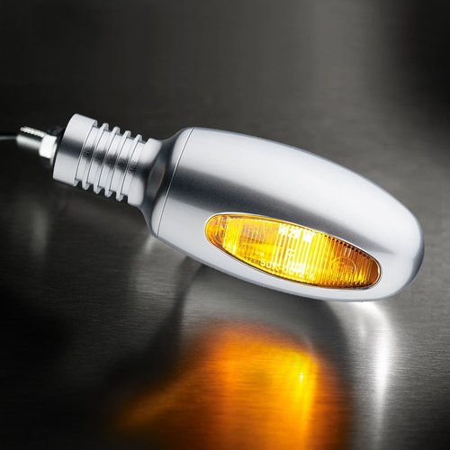 Kellermann Intermitente de Extremo de Manillar BL 1000 LED con Acabado Satinado en Aluminio | Amarillo