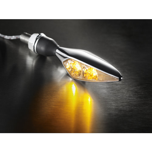Kellermann Micro Rhombus Extreme Indicator with Clear Glass Front Right and Rear Left | Chrome