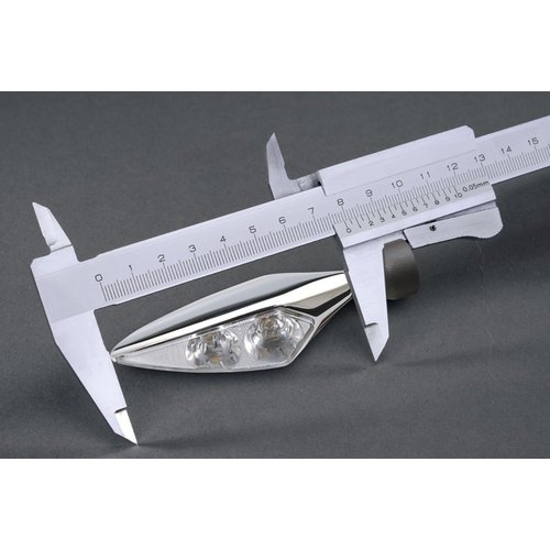 Kellermann Micro Rhombus Extreme Indicator with Clear Glass Front Right and Rear Left | Chrome