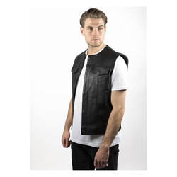 Gilet in Pelle Fuorilegge MC | Nero