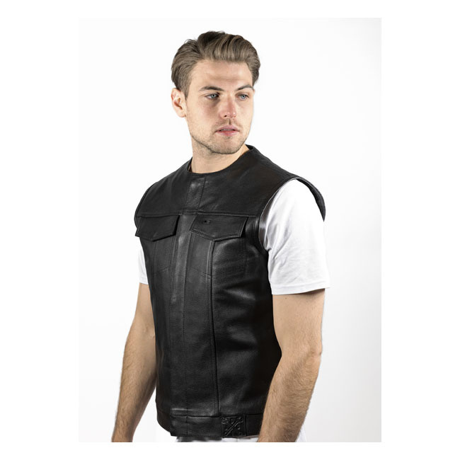 John Doe MC Outlaw Leather Vest | Black - CafeRacerWebshop.com