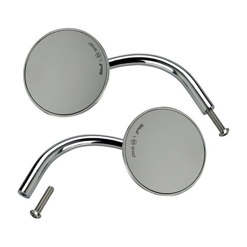 Biltwell Utility Round Mirrors | Chrome