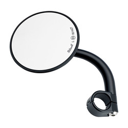 Utility Round Mirror Short Stem | Black