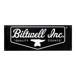 Biltwell Schild-Logo-Shop-Banner | Schwarz-Weiss