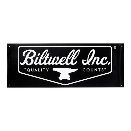 Biltwell Bandera de la Tienda del Logotipo del Escudo | Blanco Negro