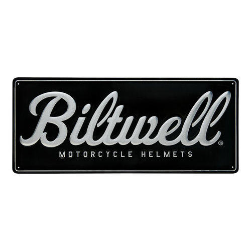 Biltwell Schriftzug Ladenschild Aluminium | Schwarz