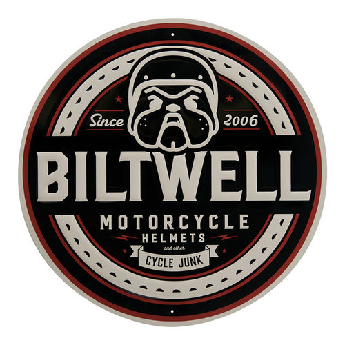 Biltwell Bulldog Shop Sign | Black, Grey, Garnet