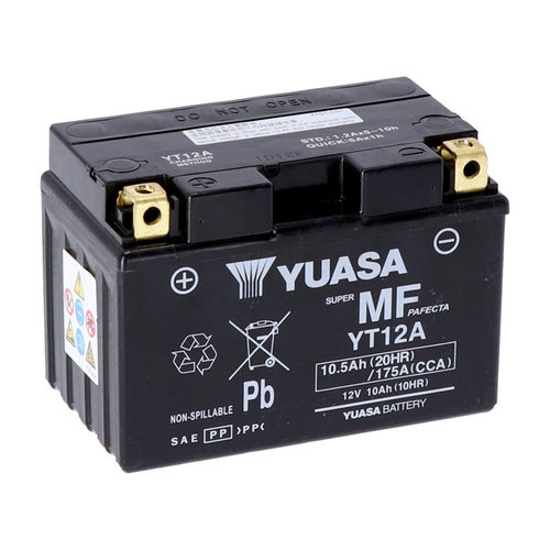 Yuasa Hoogwaardige AGM-Batterij YT12A-WC | Suzuki 09-15 SFV650 Gladius 650cc