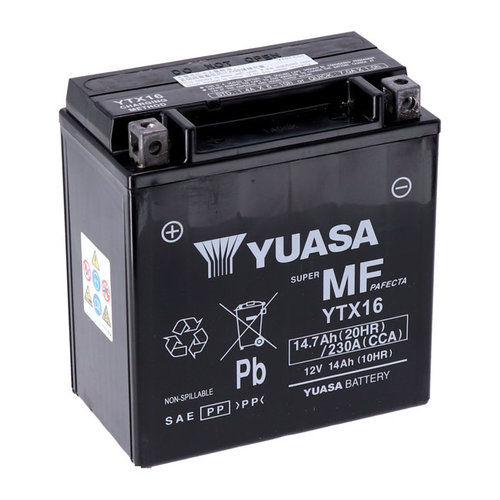 Yuasa AGM-Batterie YTX16-WC | Suzuki/Kawasaki/Honda/Triumph