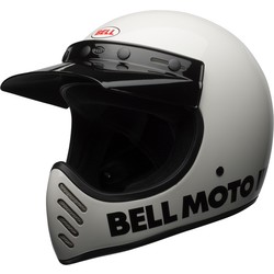 Moto-3 Classic Helm | Glänzend Weiß